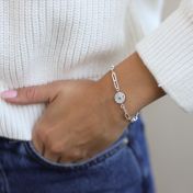 Paperclip Style Hestia Evil Eye Bracelet