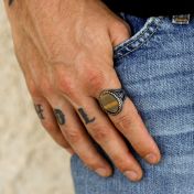 Royal Brown Tiger Eye Men Ring - Sterling Silver