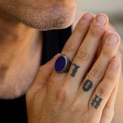 Royal Lapis Lazuli Men Ring - Sterling Silver