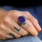 Royal Lapis Lazuli Men Ring - Sterling Silver