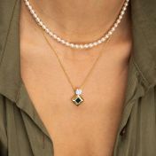 Sacred Diamond Name Necklace with Nano Bible [18K Gold Plated]