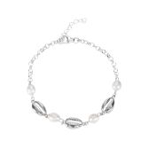 Ocean Spirit Pearl Bracelet - 3 Shells [Sterling Silver]