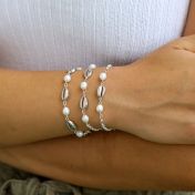 Ocean Spirit Pearl Bracelet - 3 Shells [Sterling Silver]