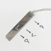 The Rule of 3 Braille Necklace - Silver Plated