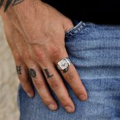 Classic Compass Men's Signet Ring - Sterling Silver