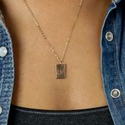 Classic Bar Braille Initial Necklace  - 18k gold plated