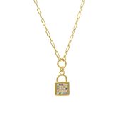 Pave Vibe Padlock Necklace