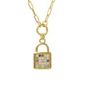 Pave Vibe Padlock Necklace