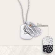 Small Map Tag Engraved Necklace [Sterling Silver]