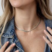 Ann Herringbone Necklace [silver plated]