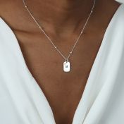 Tag Initial Diamond Necklace [Sterling Silver]