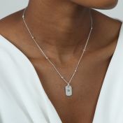 Tag Initial Diamond Necklace [Sterling Silver]