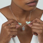 Tag Initial Diamond Necklace [Sterling Silver]
