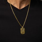 Map Tag Necklace For Men - 18K Gold Vermeil
