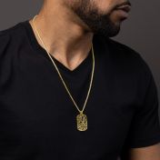 Map Tag Necklace For Men - 18K Gold Vermeil
