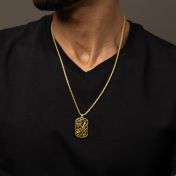 Map Tag Necklace For Men - 18K Gold Vermeil