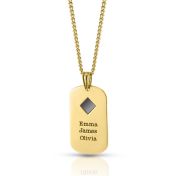 Engraved Tag Necklace for Men with Nano Bible - 18K Gold Vermeil