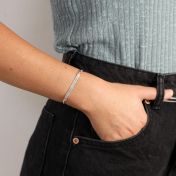 Adoring Touch Engraved Bracelet - Silver Plated