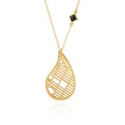 Threads Of Life Map Necklace with Nano Bible [14 Karat Gold]