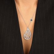 Threads Of Life Map Necklace with Nano Bible [14 Karat White Gold]