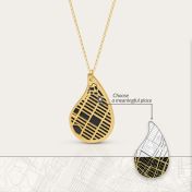 Threads Of Life Silhouette Map Necklace [18K Gold Plated]