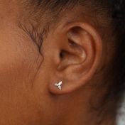 Three Leaves Stud Earrings [Sterling Silver]
