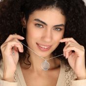 Map Necklace with Names [Sterling Silver]