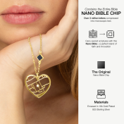 Ties of Heart Map Necklace with Nano Bible [18K Gold Vermeil]