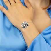 Treasured Spot Map Silhouette Bracelet [Sterling Silver]