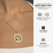 Tree of Life Necklace with Nano Bible [18K Gold Plated]