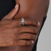 Trident Spinner Men Ring - Sterling Silver