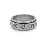 Trident Spinner Men Ring - Sterling Silver