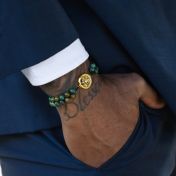 Turquoise Silhouette Map Men Bracelet [18K Gold Vermeil]