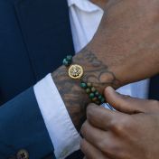 Turquoise Silhouette Map Men Bracelet [18K Gold Vermeil]