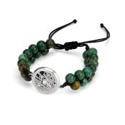 Turquoise Silhouette Map Men Bracelet [Sterling Silver]