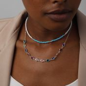 Shining Stars Birthstone Necklace - Sterling Silver
