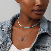 Deep Sea Sodalite Sphere Necklace