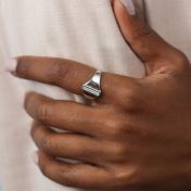 Clear Path Crystal Bar Ring [Sterling Silver]