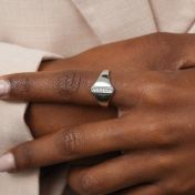 Clear Path Crystal Bar Ring [Sterling Silver]