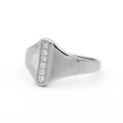 Clear Path Crystal Bar Ring [Sterling Silver]
