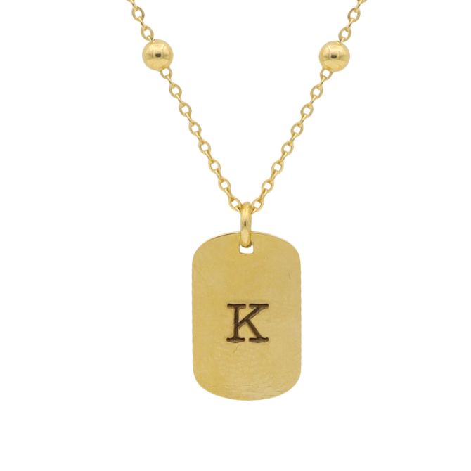 Classic Tag Initial Necklace [18K Gold Vermeil]