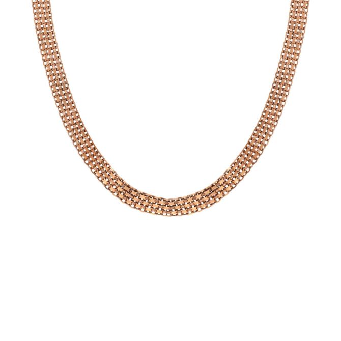 Herringbone Necklace [18K Rose Gold Plated]