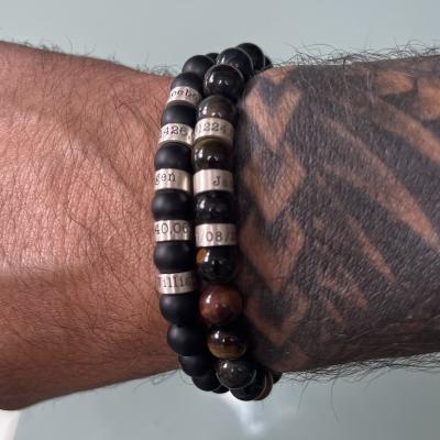 Serene Black Onyx Men Name Bracelet