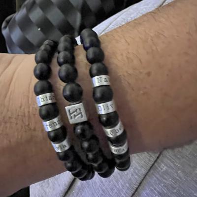 Serene Black Onyx Men Name Bracelet