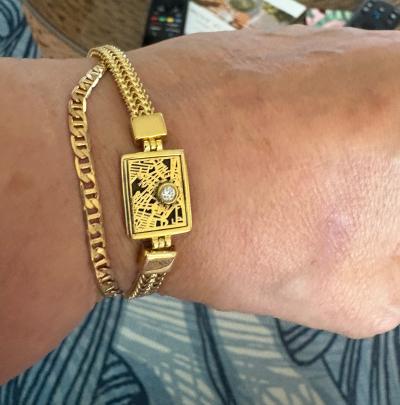 Precious Spot Silhouette Map Bracelet with Milanese Chain [Sterling Silver]