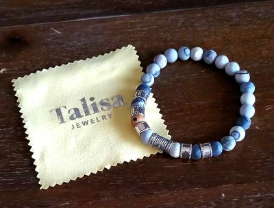 Picasso Jasper Men Name Bracelet - 18K Gold Vermeil