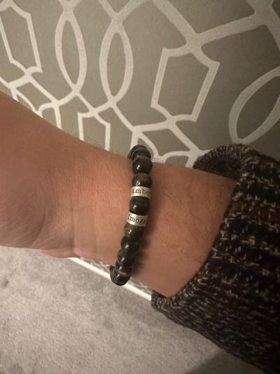 Green Tiger Eye Men Name Bracelet