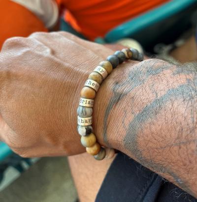 Picasso Jasper Men Name Bracelet [Sterling Silver]