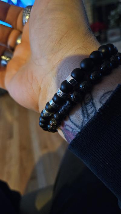 Serene Black Onyx Men Name Bracelet