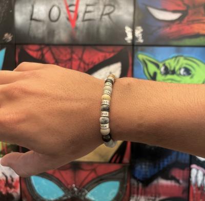 Picasso Jasper Men Name Bracelet [Sterling Silver]